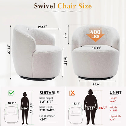 Cozy Teddy Fleece 360° Swivel Lounge Chair
