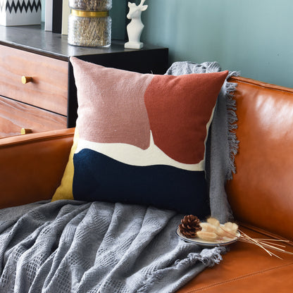 Moroccan Woven Throw Pillow Cover with Invisible Zipper