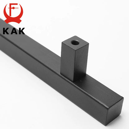 KAK 12" Matte Black Barn Door Handle & Flush Pull Set