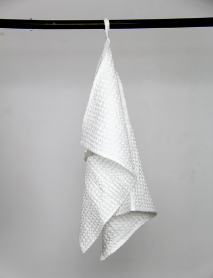 Linen Cotton Waffle Towel | Soft & Absorbent in Asphalt Grey