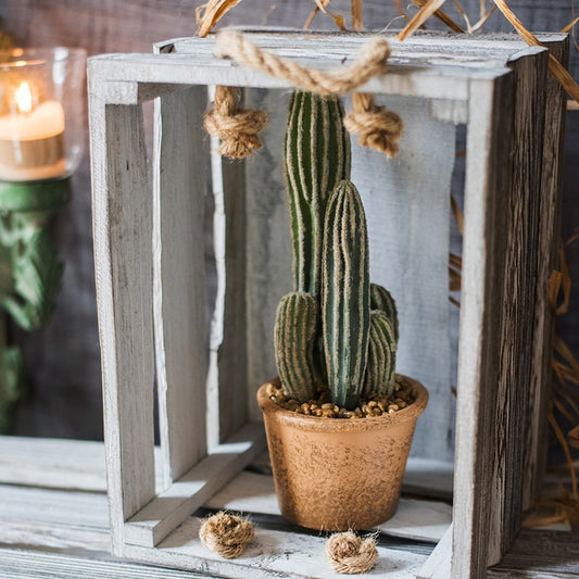 Lifelike Artificial Potted Cactus
