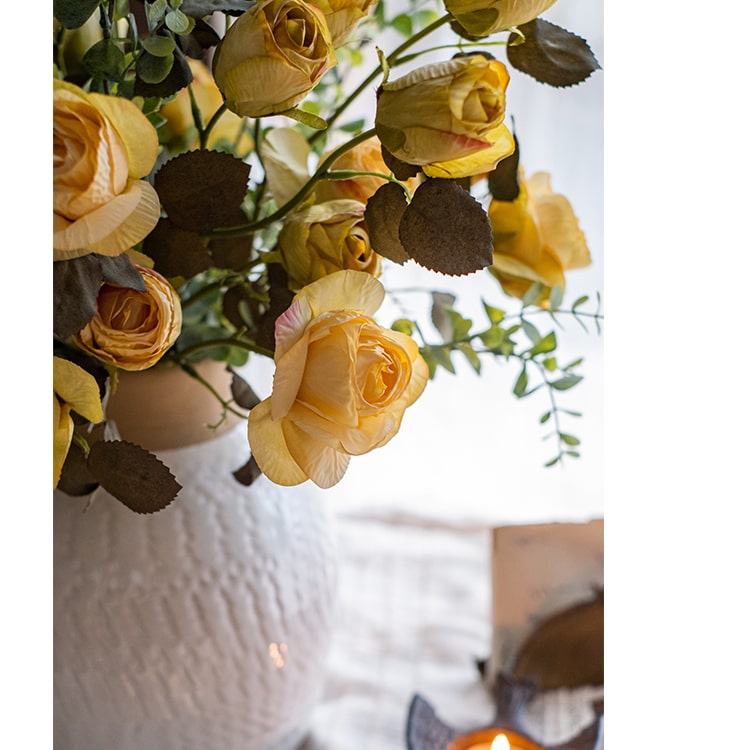Handmade Faux Silk Rose Stems – Elegant Artificial Flowers 23" Tall