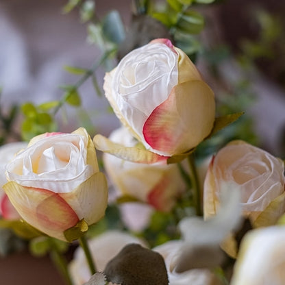 Handmade Faux Silk Rose Stems – Elegant Artificial Flowers 23" Tall