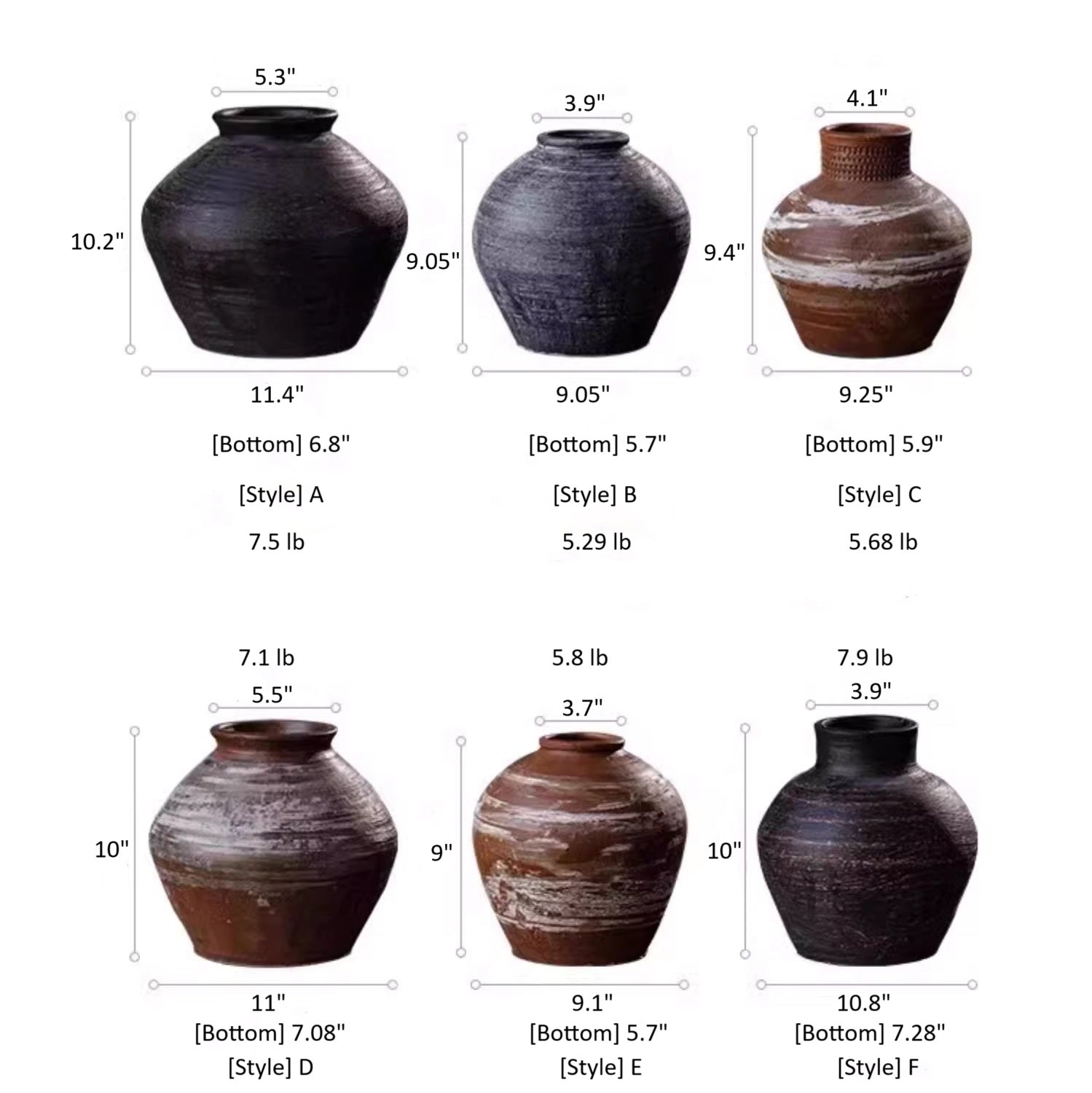 Large imperfect pottery as sculptural floor accent