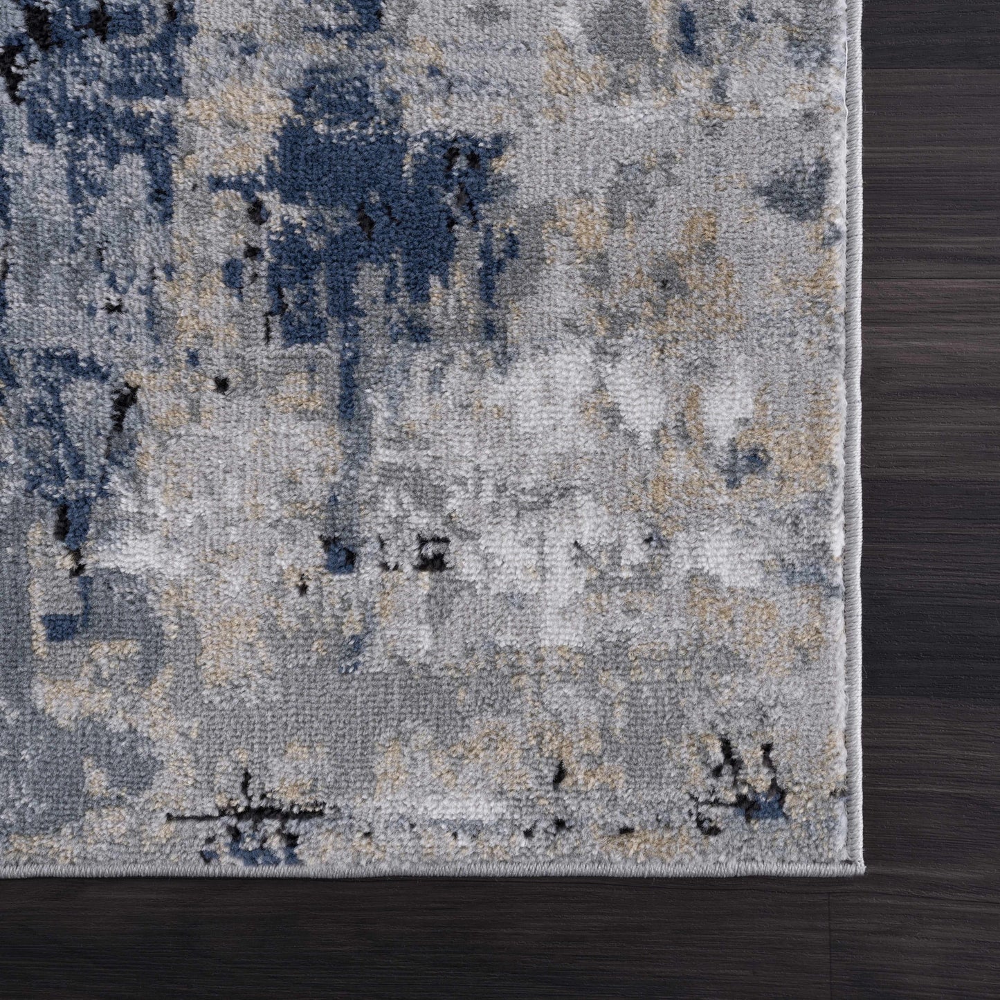 Modern Artistic Area Rug – Campsall Collection in Soft Blue and Gray Tones