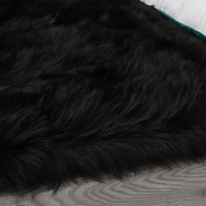 Faux Fur Black Area Rug