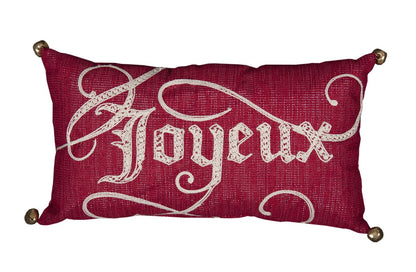 Shimmering Holiday Pillow with Embroidered Message