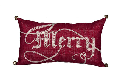 Merry Message Christmas Accent Pillow, 8"x14"