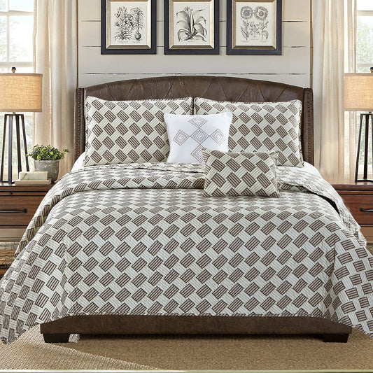 5-Piece Quilt Set with Decorative Pillows – Queen & King