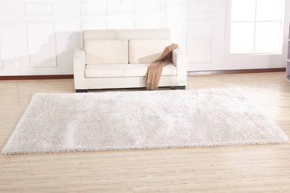Chubby Collection White Shaggy Area Rug – Hand-Tufted Polyester by Amazing Rugs