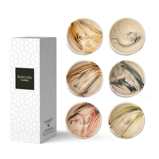 Set of 6 Ceramic Marble Dipping Bowls