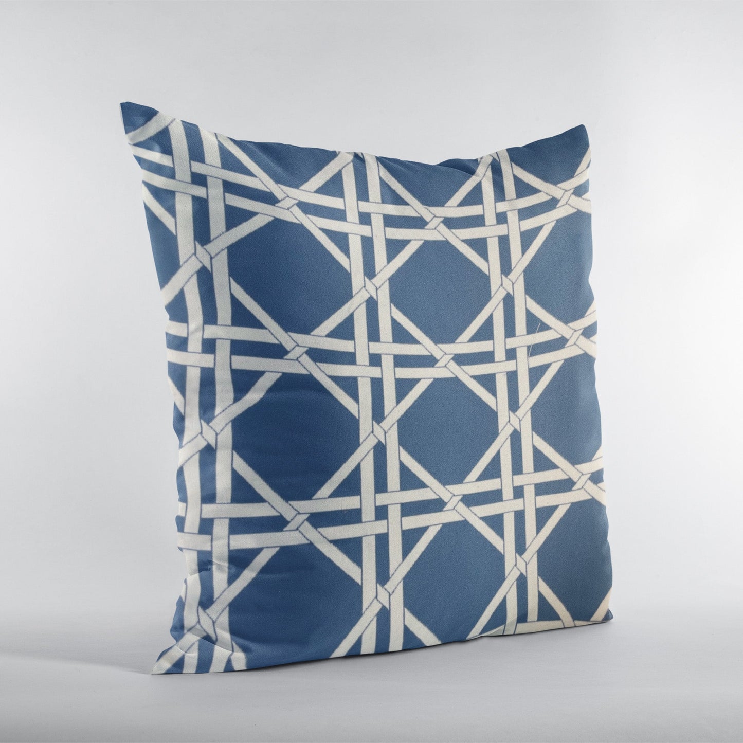 DaVinci Blue & White Cotton Throw Pillow – Cozy Luxury Accent