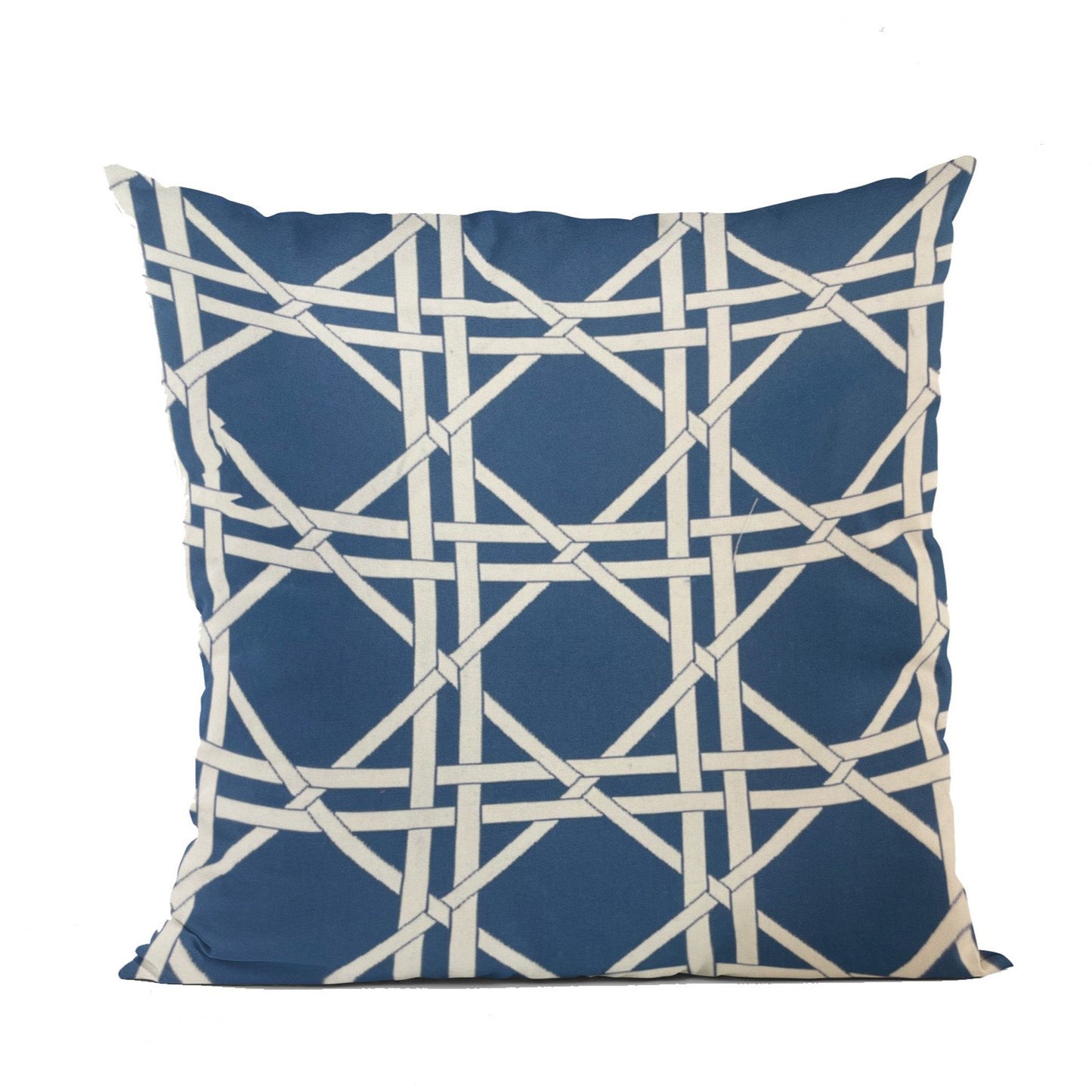 DaVinci Blue & White Cotton Throw Pillow – Cozy Luxury Accent
