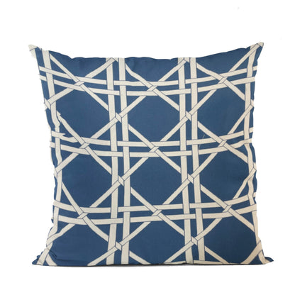 DaVinci Blue & White Cotton Throw Pillow – Cozy Luxury Accent
