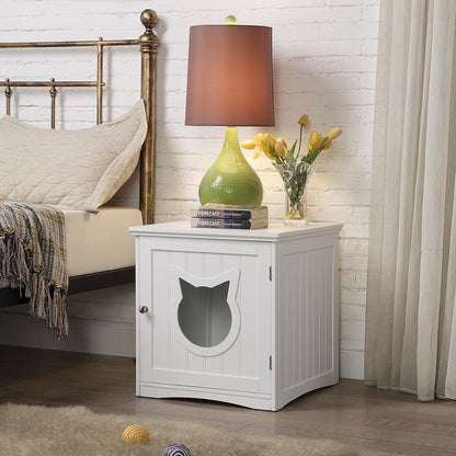 Multi-Use Cat Furniture Nightstand & Litter Enclosure