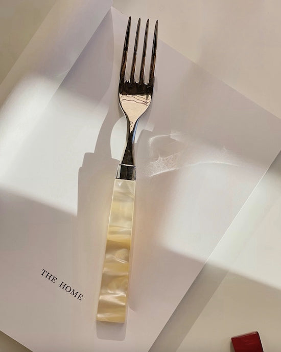 Handmade Italian Flatware Set with Pearly Handles (8 PCS)