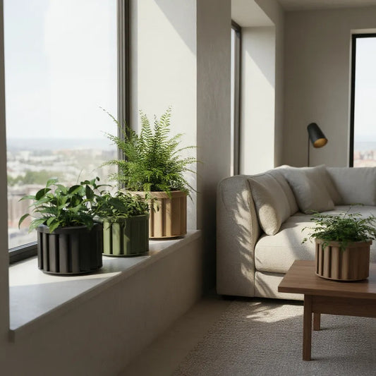 8-Inch Round Aluminum Planter