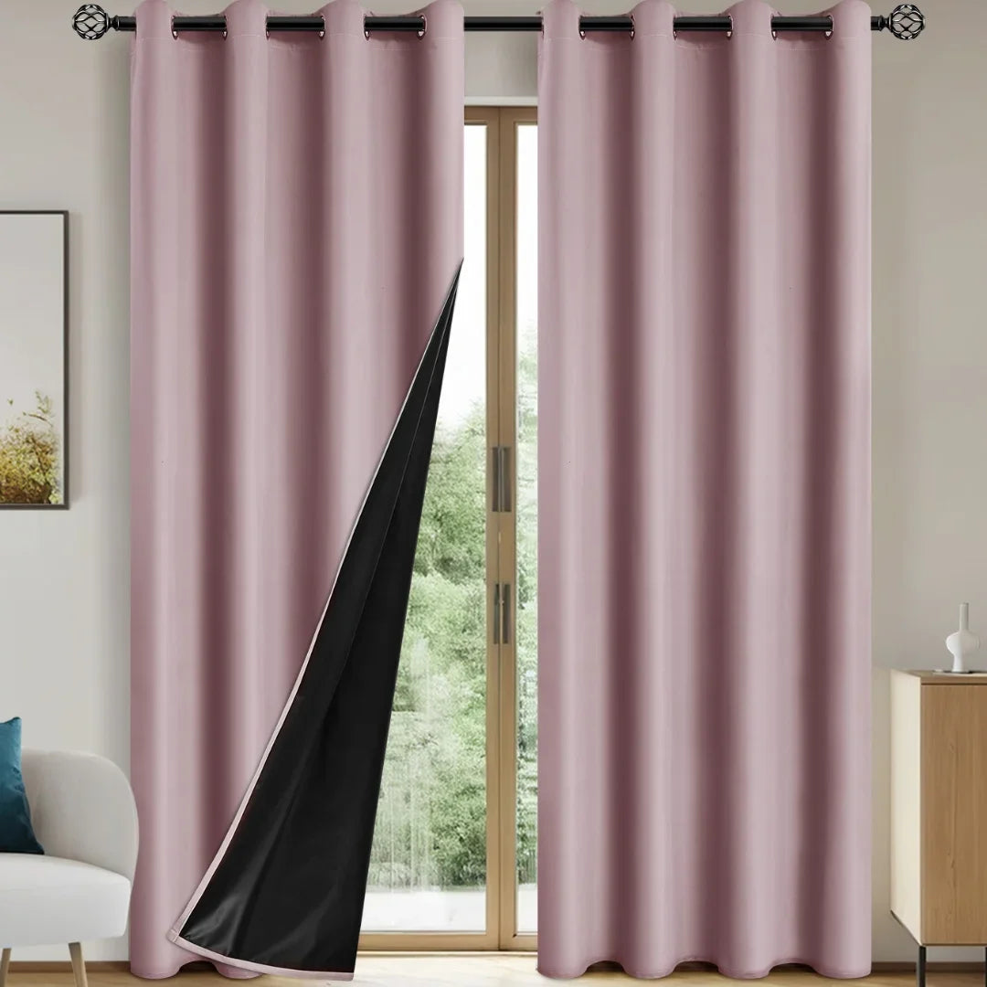 Solid Color Thermal 100% Blackout Drapes – Complete Light Control