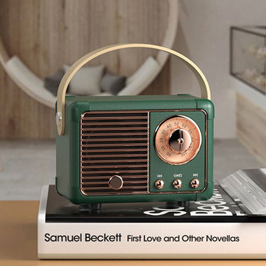 Vintage-Style Portable Bluetooth Speaker – Compact & Wireless with FM