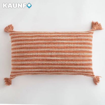 Cream White Tassel Cushion Cover – Textured Pillow Cover