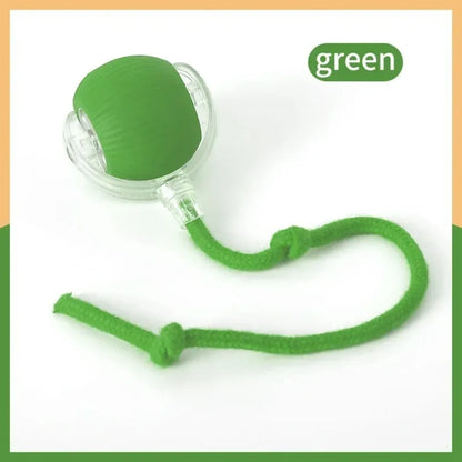 Green silicone lip balm with a rope on a white background