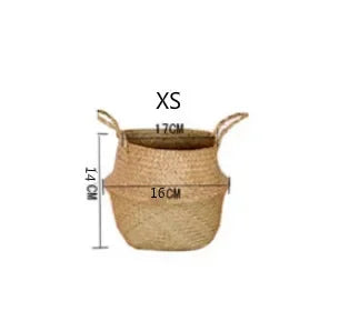 Handwoven Seagrass Storage Basket with Handles