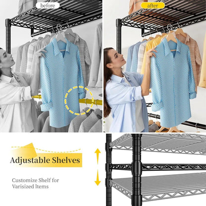 Heavy-Duty Clothes Rack for Bedroom & Laundry Room