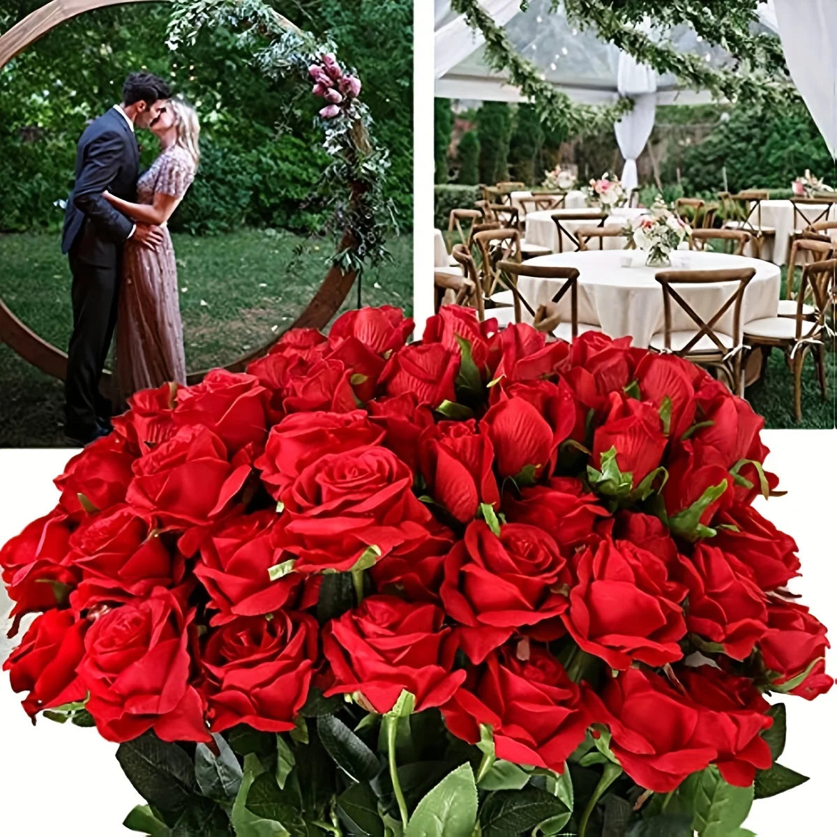 Velvet Touch Artificial Silk Rose Stems – Set of 12