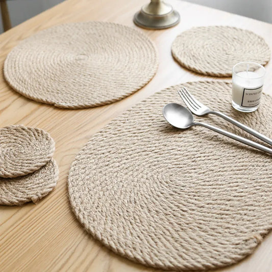 Rustic Linen Placemats for Dining Table (Japanese Style)