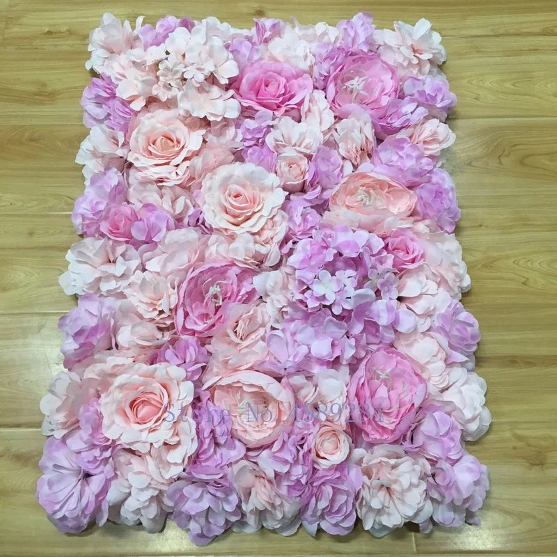 Artificial Silk Rose Flower Wall Panel