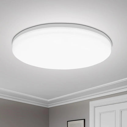 Ceiling light fixture in a room with white walls and trim