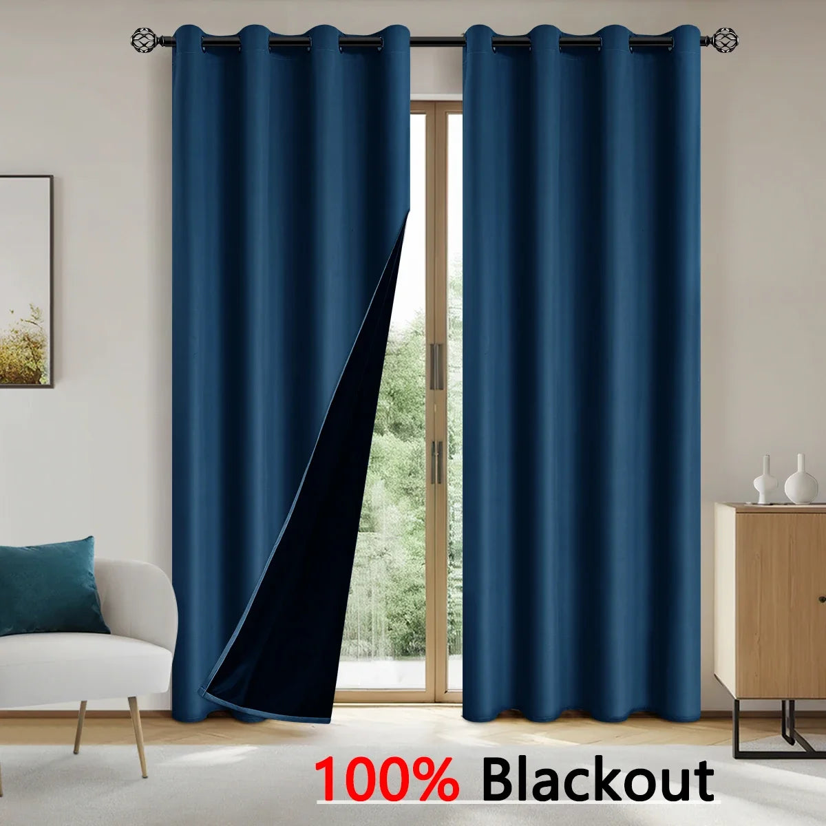 Solid Color Thermal 100% Blackout Drapes – Complete Light Control