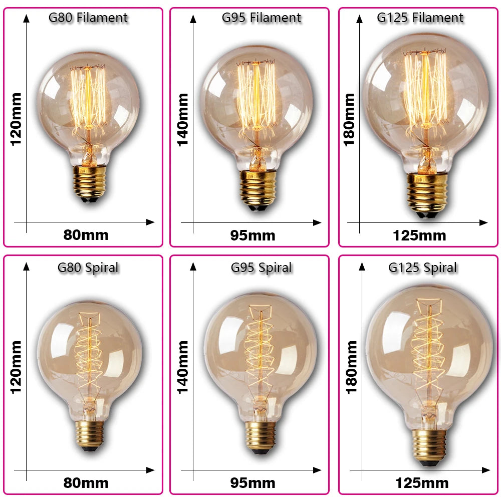 Vintage Edison Bulb - 30,000 Hour Lifespan - E27 Globe LED Bulb