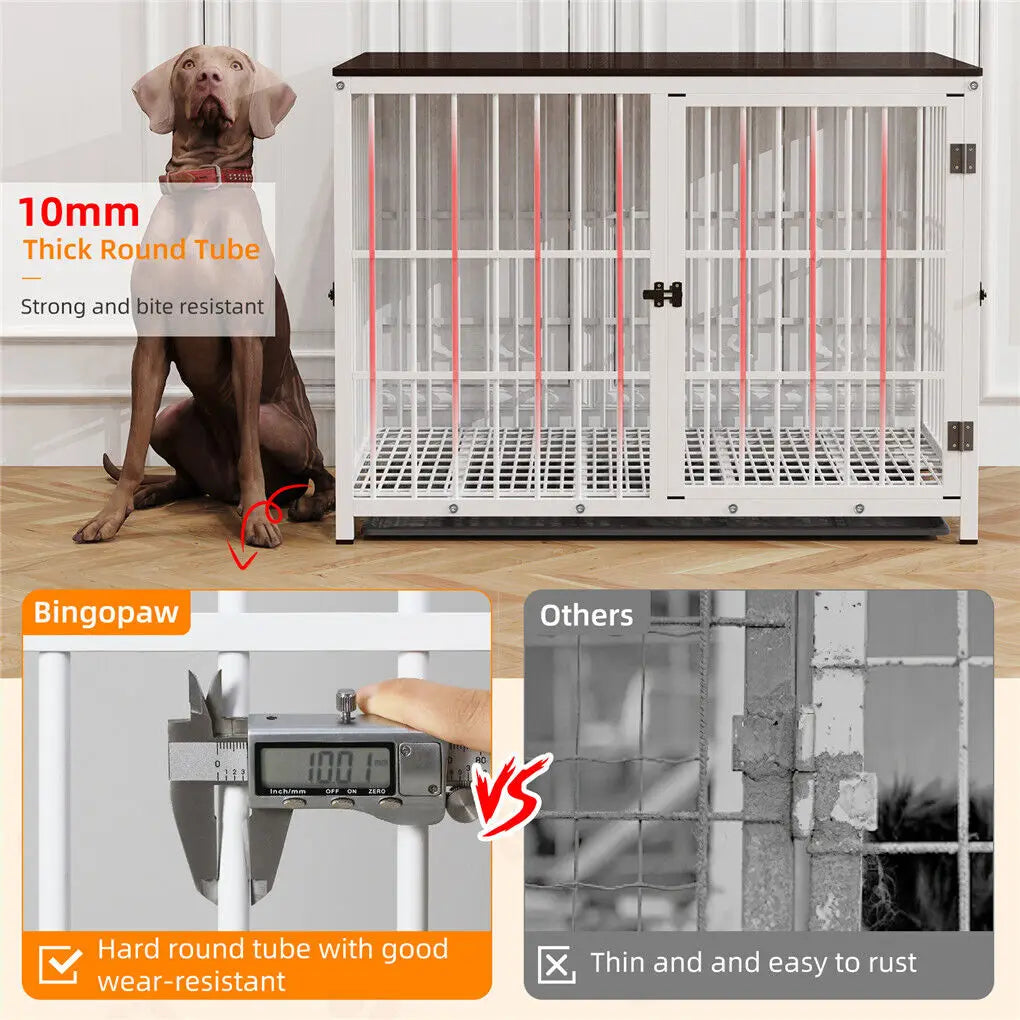 Heavy-Duty Dog Kennels with Wooden Table Top