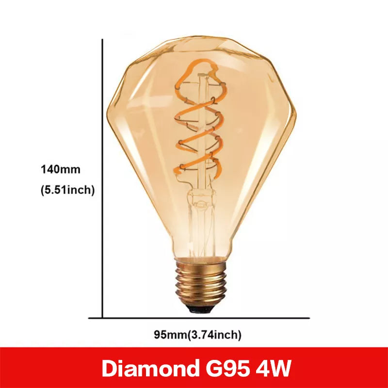 Vintage Spiral Filament Light Bulb - 15,000 Hour Life - E27 LED