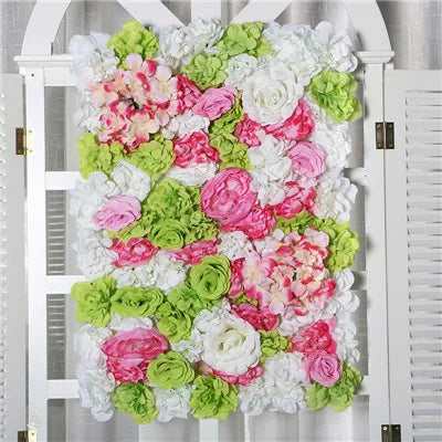 Artificial Silk Rose Flower Wall Panel