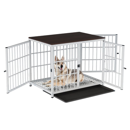 Heavy-Duty Dog Kennels with Wooden Table Top