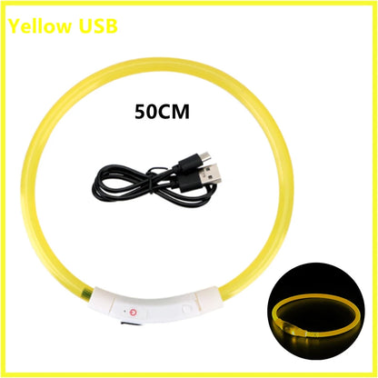 USB Rechargeable LED Dog Collar — Night Safety Glow