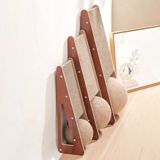 Cat Scratching Board with Detachable Vertical Ball | Sisal Cat Toy & Furniture Protector