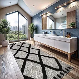 Luxury Modern Swirl Area Rug - High-Low Pile