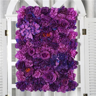 Artificial Silk Rose Flower Wall Panel