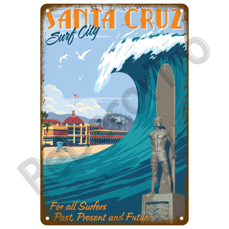 Seaside Memory Metal Sign – Vintage Wall Art