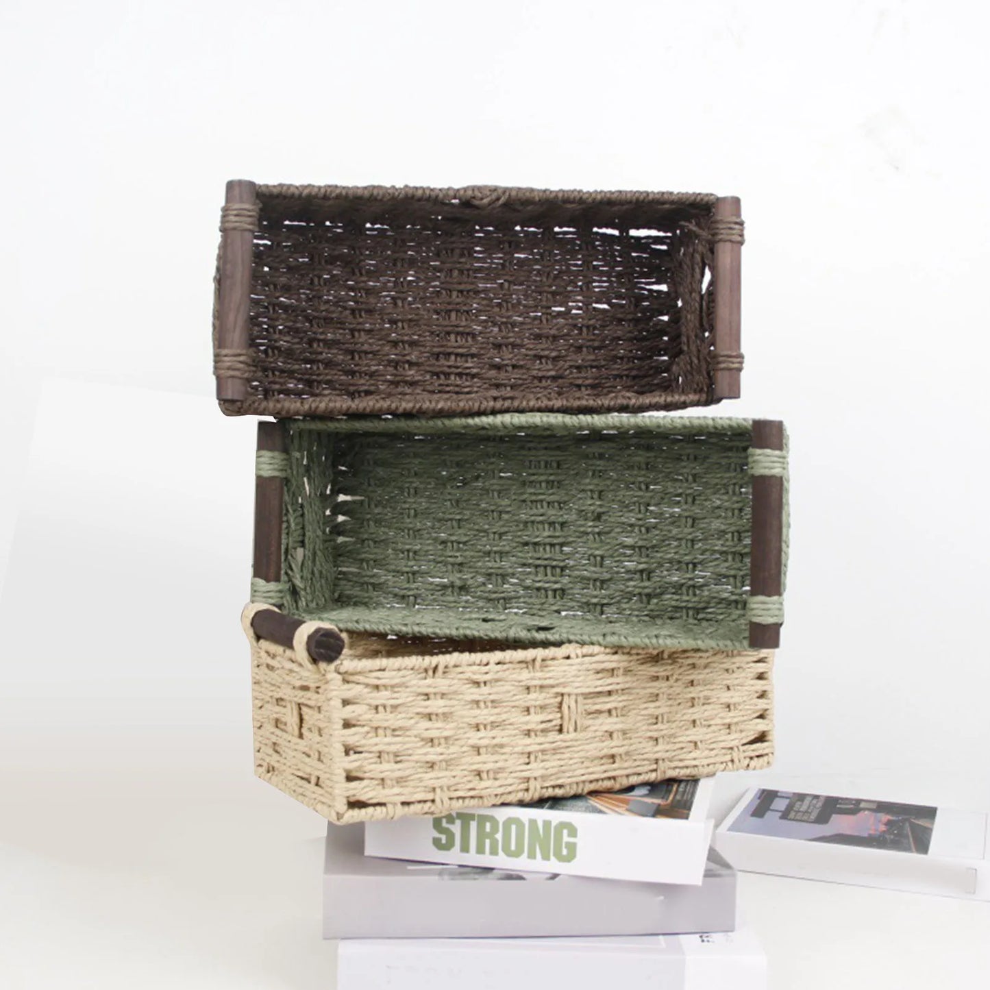 Handwoven Bathroom Storage Basket with Natural Texture