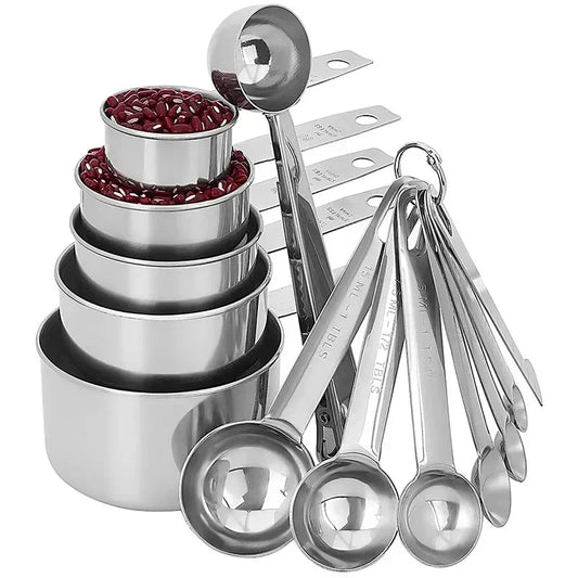 Premium 10-Piece Stainless Steel Measuring Cups and Spoons Set for Baking