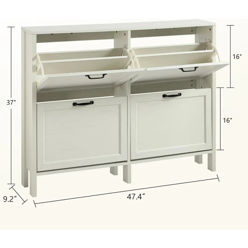 Slim Entryway Cabinet with Adjustable Shelves