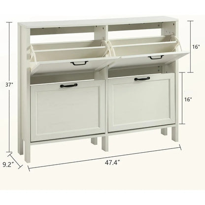 Slim Entryway Cabinet with Adjustable Shelves