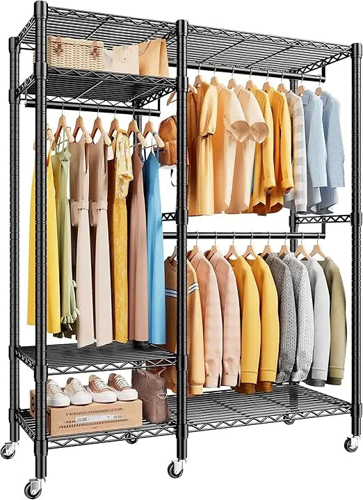 Heavy-Duty Clothes Rack for Bedroom & Laundry Room