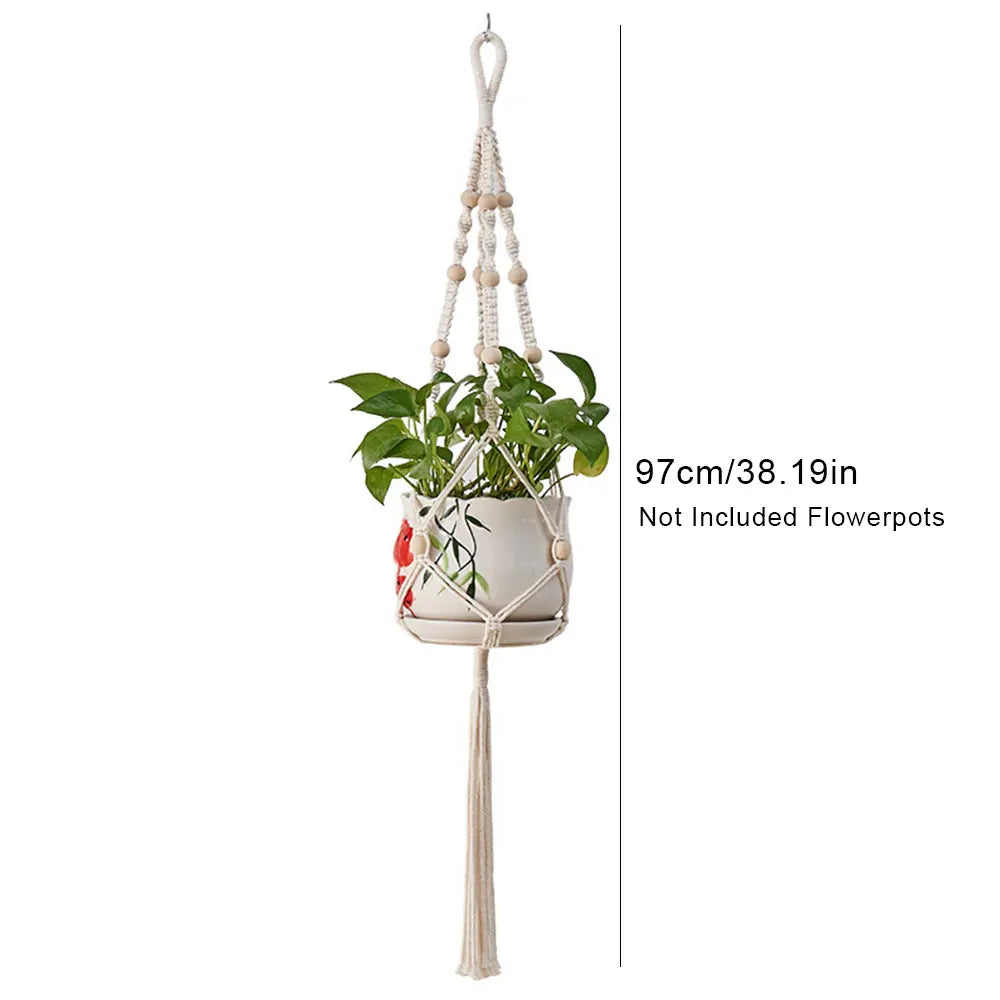 Macramé Hanging Plant Basket — Indoor/Outdoor