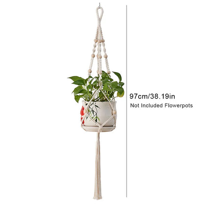 Macramé Hanging Plant Basket — Indoor/Outdoor