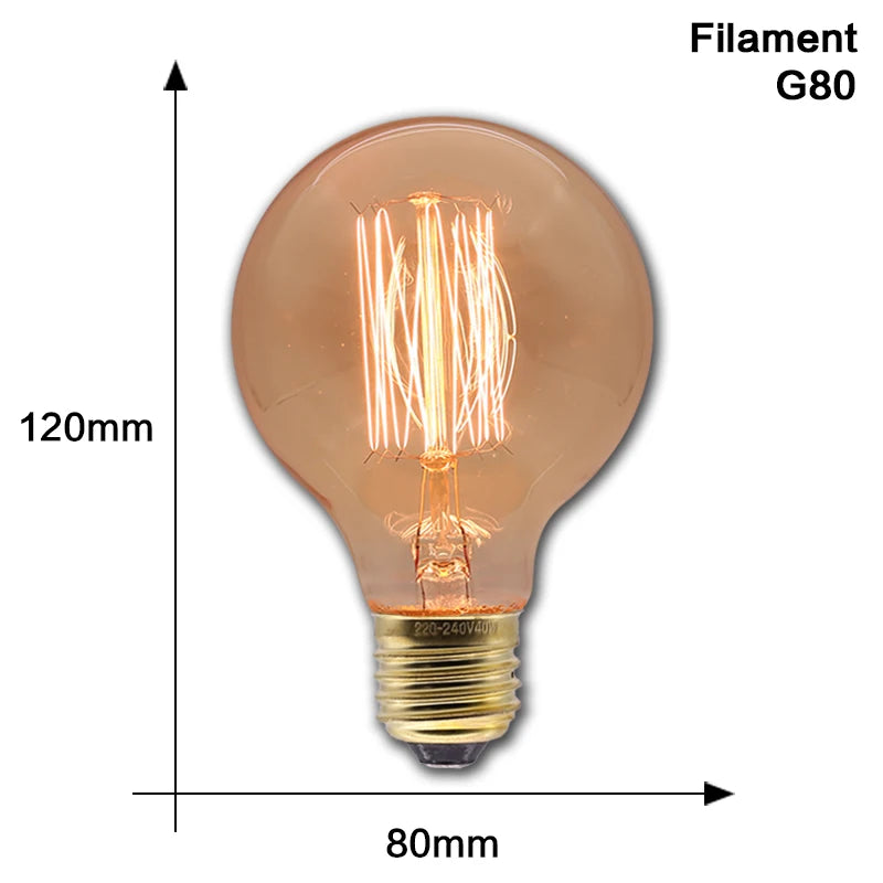 Vintage Edison Bulb - 30,000 Hour Lifespan - E27 Globe LED Bulb